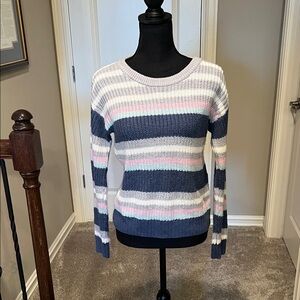 SO Kids Striped Sweater - Navy, Pink, White